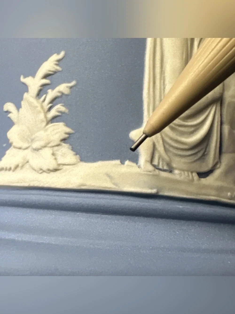 Wedgwood Spill Vase Blue White Jasperware 6.5